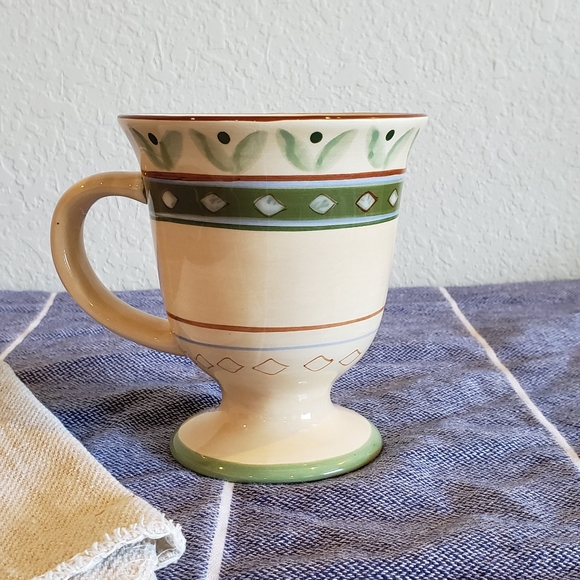 Harry & David Pedestal Coffee Mug Tea Cup Fall Holiday Gift Rustic Retro MCM - Picture 1 of 9